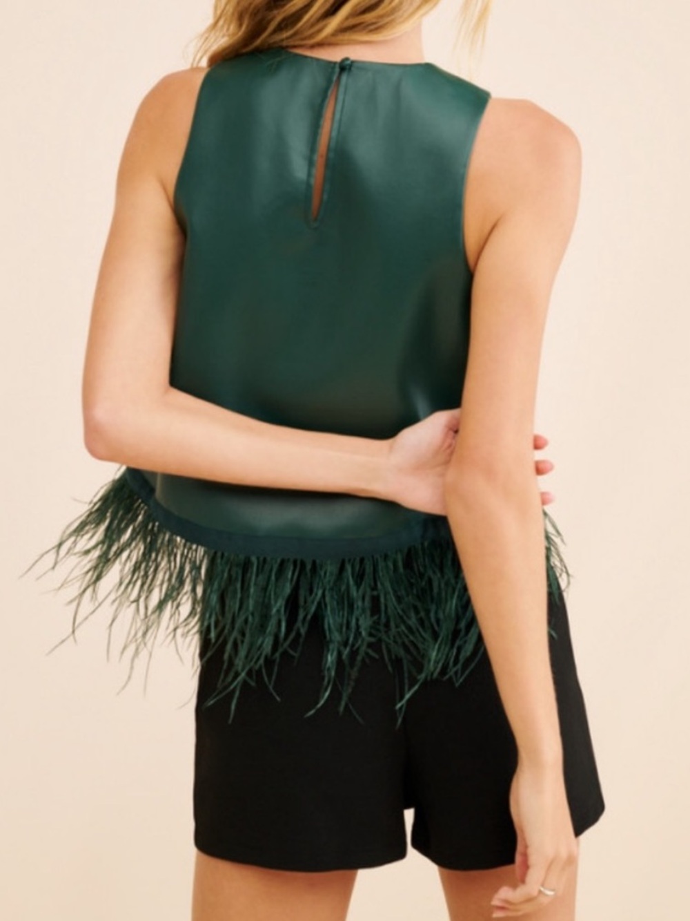 Hutch Emerald Feathered Tank Top - Picture 2 of 8